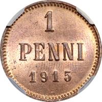 1 пенни 1915 года  Для Финляндии
