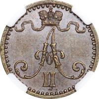 1 пенни 1869 года  Для Финляндии