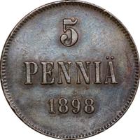 5 пенни 1898 года  Для Финляндии