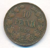 10 пенни 1909 года  Для Финляндии