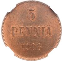 5 пенни 1908 года  Для Финляндии