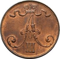 5 пенни 1892 года  Для Финляндии