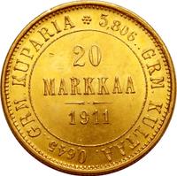 20 марок 1911 года L Для Финляндии
