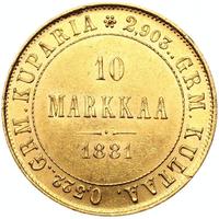 10 марок 1881 года S Для Финляндии