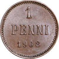 1 пенни 1908 года  Для Финляндии