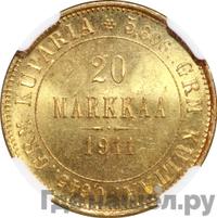 20 марок 1911 года L Для Финляндии
