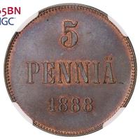 5 пенни 1888 года  Для Финляндии