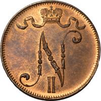 5 пенни 1907 года  Для Финляндии
