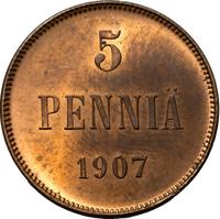 5 пенни 1907 года  Для Финляндии