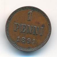 1 пенни 1891 года  Для Финляндии