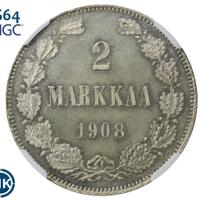 2 марки 1908 года L Для Финляндии