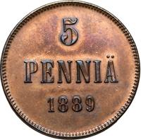 5 пенни 1889 года  Для Финляндии