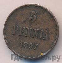 5 пенни 1897 года  Для Финляндии