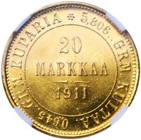 20 марок 1911 года L Для Финляндии