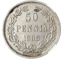 50 пенни 1908 года L Для Финляндии