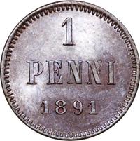 1 пенни 1891 года  Для Финляндии