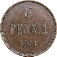 5 пенни 1911 года  Для Финляндии
