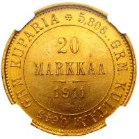 20 марок 1911 года L Для Финляндии