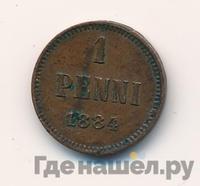 1 пенни 1884 года  Для Финляндии