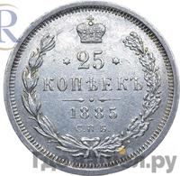 25 копеек 1885 года СПБ АГ