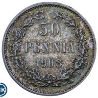 50 пенни 1908 года L Для Финляндии