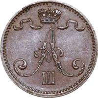 1 пенни 1881 года  Для Финляндии