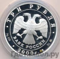 3 рубля 2000 года ММД