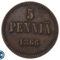 5 пенни 1866 года  Для Финляндии