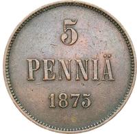 5 пенни 1875 года  Для Финляндии