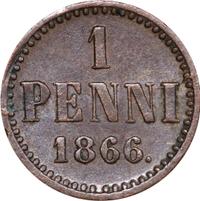 1 пенни 1866 года  Для Финляндии