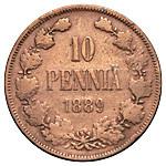 10 пенни 1889 года  Для Финляндии