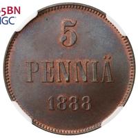5 пенни 1888 года  Для Финляндии
