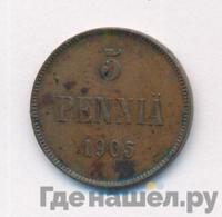 5 пенни 1905 года  Для Финляндии