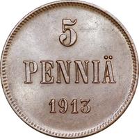 5 пенни 1913 года  Для Финляндии