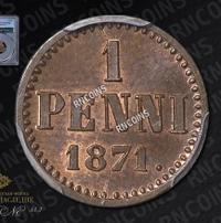 1 пенни 1871 года  Для Финляндии