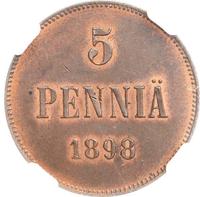 5 пенни 1898 года  Для Финляндии