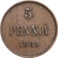 5 пенни 1889 года  Для Финляндии