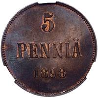 5 пенни 1898 года  Для Финляндии