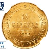 10 марок 1882 года S Для Финляндии