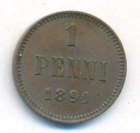 1 пенни 1891 года  Для Финляндии