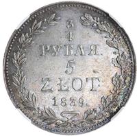 3/4 рубля - 5 злотых 1839 года