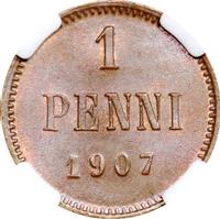 1 пенни 1907 года  Для Финляндии