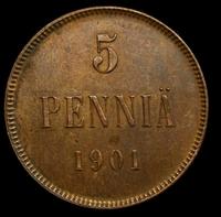 5 пенни 1901 года  Для Финляндии