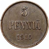 5 пенни 1910 года  Для Финляндии