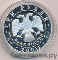 3 рубля 2001 года СПМД