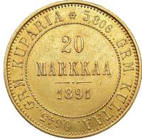 20 марок 1891 года L Для Финляндии