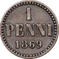 1 пенни 1869 года  Для Финляндии