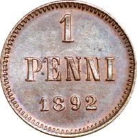 1 пенни 1892 года  Для Финляндии