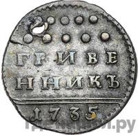 Гривенник 1735 года
