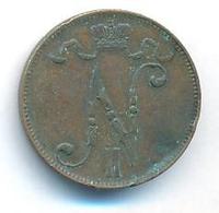 5 пенни 1908 года  Для Финляндии